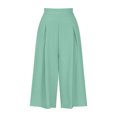 thumbnail image 3 of Women's Capris Plus Size Wide Leg Clearance Under $10 Cropped Pants With Pockets Lightweight High Waisted Loose Cropped Pants, 3 of 5
