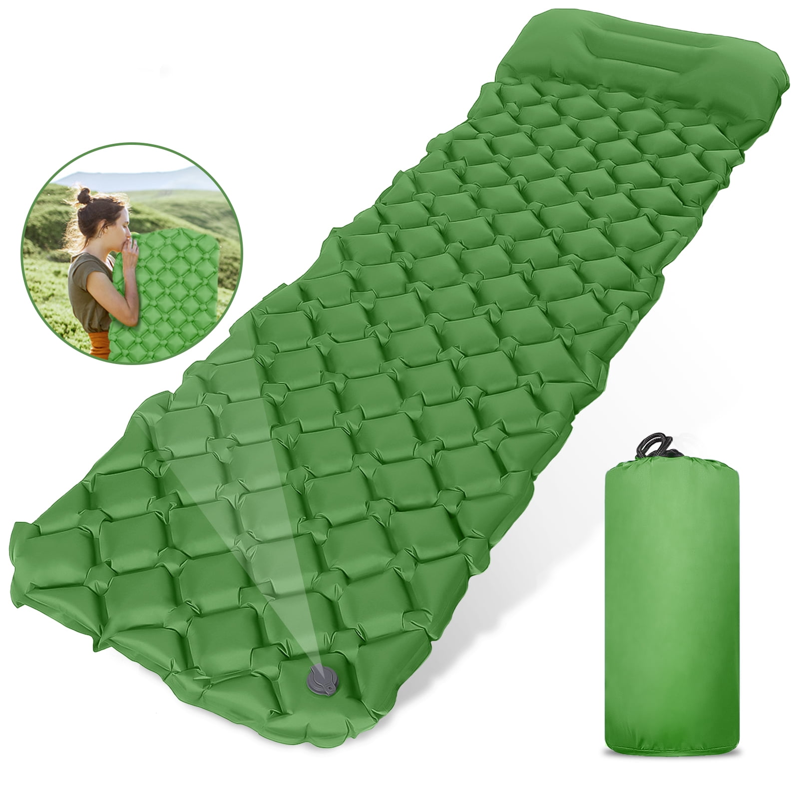 VOLADOR Inflatable Sleeping Pad Mat with Detachable Camping Lights 