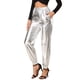 thumbnail image 1 of Pantalones metálicos para mujer, brillantes, brillantes, con cintura elástica, pantalones de chándal holográficos, ropa de calle Punk Hip Hopastilla L, 1 of 6