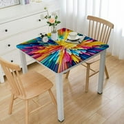 nygtbtfer Pastel Rainbow Tie Dye Round Table Cloth Boho Spiral Swirl Polyester Tablecloth Tablecloth Dinning Table Cover for Indoor Outdoor Party Picnic