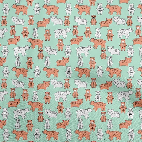 oneOone Viscose Chiffon Mint Green Fabric Animal Sewing Fabric By The Yard Printed Diy Clothing Sewing Supplies 42 Inch Wide