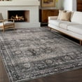 thumbnail image 2 of Hasoo Washable Rug 10' x 13' Rugs for Living Room Vintage Floral Farmhouse Indoor Non Slip Large Carpet for Bedroom, Gray/Green, 2 of 6