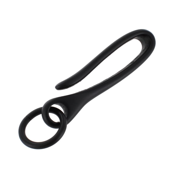 B7498 PVD Black Matte, Fish Hook Key Chain, Solid Brass-LL