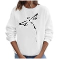 thumbnail image 2 of Women's Sweatshirts Fall Fashion 2023 Casual Crewneck Long Sleeve Pullover Blouses Womens Cute Holiday Pullover Tops Y2K Tops Ladies Comfy Winter Outfits Clothes 2023, White&XL, 2 of 8