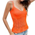 thumbnail image 2 of Njoeus Women's V-Neck Crochet Knit Tank Tops Summer Sleeveless Vests Spaghetti Strap Camisole Shirts Beach Cover Up, 2 of 4