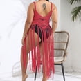thumbnail image 4 of HOMBOM Beach Cover Up for Women Plus Size Tassel Dresses V Neck Crochet Womens Beach Dress, 4 of 6