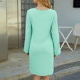 thumbnail image 4 of Efsteb Fall Dresses for Women 2025 Casual Button V Neck Sweater Dresses Trendy Long Sleeve Daily Dress (Mint Green,M), 4 of 4