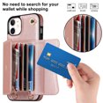 thumbnail image 2 of Mantto Crossbody Wallet Women Case for iPhone 15, [RFID Blocking] CRedit Card Holder Phone Case with Strap Leather Purse with Lanyard Magnetic Flip Cover Girl For iPhone 15, Rosegold, 2 of 10