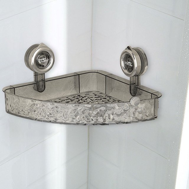 Copa de succión Estante de almacenamiento de baño sin cesta de almacenamiento de taladro Monte de pared de la pared de la rejilla del organizador de la ducha multifuncional para el baño de la cocina