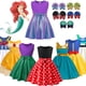 thumbnail image 2 of Disney New Girls Lindo Vestido de Princesa Sirena Rapunzel Bella Sin Mangas Estampado Colorido Lazo Disfraces Niños Vestidos de Algodón, 2 of 5