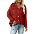 thumbnail image 5 of WMTBSRSW Women's Lightwieght Cardigan Hoodies Oversized Tunic Sweatshirts Loose Casual V Neck Button Down Shirts Long Sleeve Blouse, 5 of 8