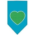 thumbnail image 2 of Green Swiss Dot Heart Screen Print Bandana Turquoise Small, 2 of 2