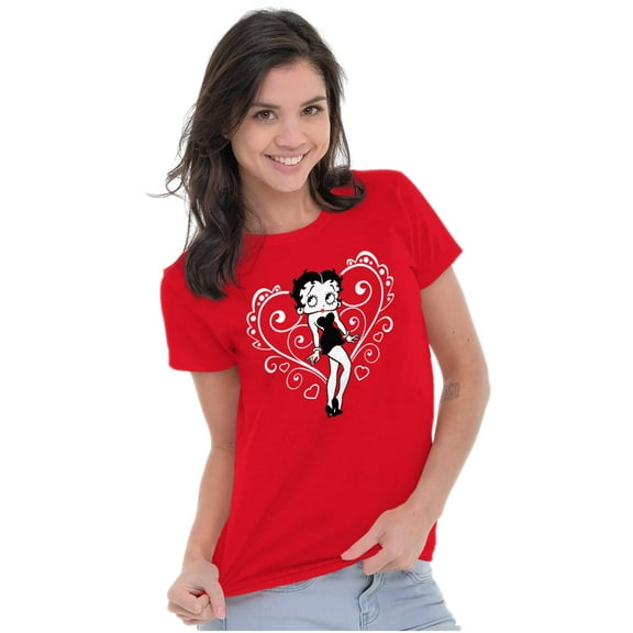 Betty Boop Heart Love Sassy Cartoon Women's T Shirt Ladies Tee Brisco Brands M