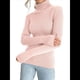 thumbnail image 3 of Suéteres Acanalados para Mujer, Lindos Suéteres de Punto de Cuello Alto, Ajustados y Cálidos Rosa un Tamaño, 3 of 10
