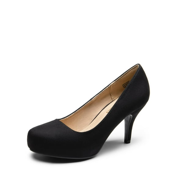 DREAM PAIRS Tiffany Women's New Classic Elegant Versatile Low Stiletto Heel Dress Platform Pumps Shoes,Size 7,Black/Suede,TIFFANNY