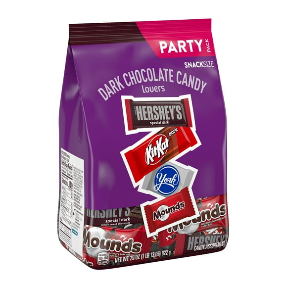 Hershey Assorted Dark Chocolatey Snack Size Candy Party Pack, 29 oz
