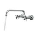 thumbnail image 1 of Chrome Kitchen Sink Faucet, Long Spout Rotation Daul Handle Cold Hot Water Mixer Washing Tub Crane ,Versatile Features, 1 of 7