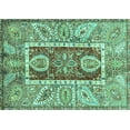 thumbnail image 1 of Ahgly Company Indoor Rectangle Oriental Turquoise Blue Traditional Area Rugs, 8' x 10', 1 of 4