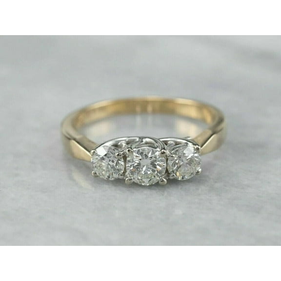 2Ct Round Cut Simulated Diamond Women's Engagement Gift Ring 14k Yellow Gold Plated