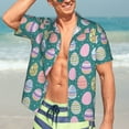 thumbnail image 7 of Daiia Colorful Easter eggs Print Hawaiian Shirt for Men Gentle Cotton Regular Short Sleeve Casual,3X-Large, 7 of 7