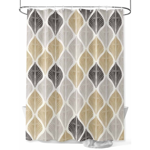 Gold Black Shower Curtain Set ，Waterproof Fabric Shower Curtains Grey Modern Abstract Art Geometric Shower Curtains for Bathroom,Bathroom Decor 36"x72"