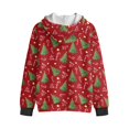 thumbnail image 2 of Xoenoiee Christmas Tree Candy Berry Print Hoodies for Girls Boys Fleece Full Zip Up Sweatshirts Long Sleeve Hooded Sweatshirt Lightweight Jumpers Hooded Jacket Sports Shirt with Pocket, 6-7 Years, 2 of 7