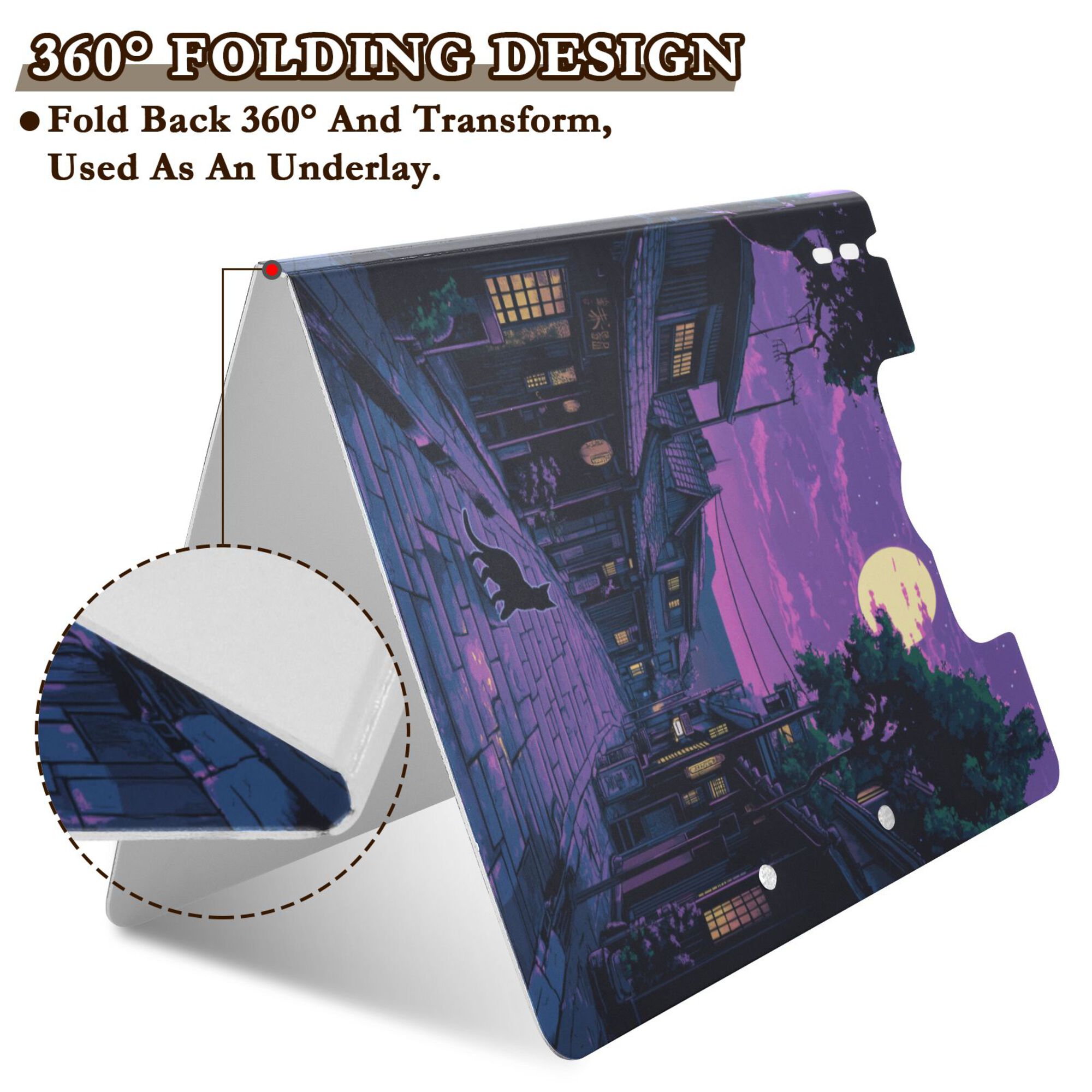 FORMRS A4 Clipboard Folder with Pen Holder Horizontal Foldable School Office Binder, Purple Street