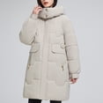 thumbnail image 4 of Hvyesh Long Winter Coats for Women,Women's Warm Winter Puffer Coat Trendy Drawstring Puffer Jacket Loose Casual Hood Padded Coat, 4 of 6