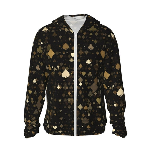 Fotbe Casino Chaqueta con Protección Solar UPF 50+ para Hombre y Mujer, Camisa con Capucha y Bolsillos-Large