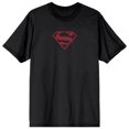 thumbnail image 1 of Superman Red Logo Comic Style Back Hit Adult Black T-Shirt, 1 of 3