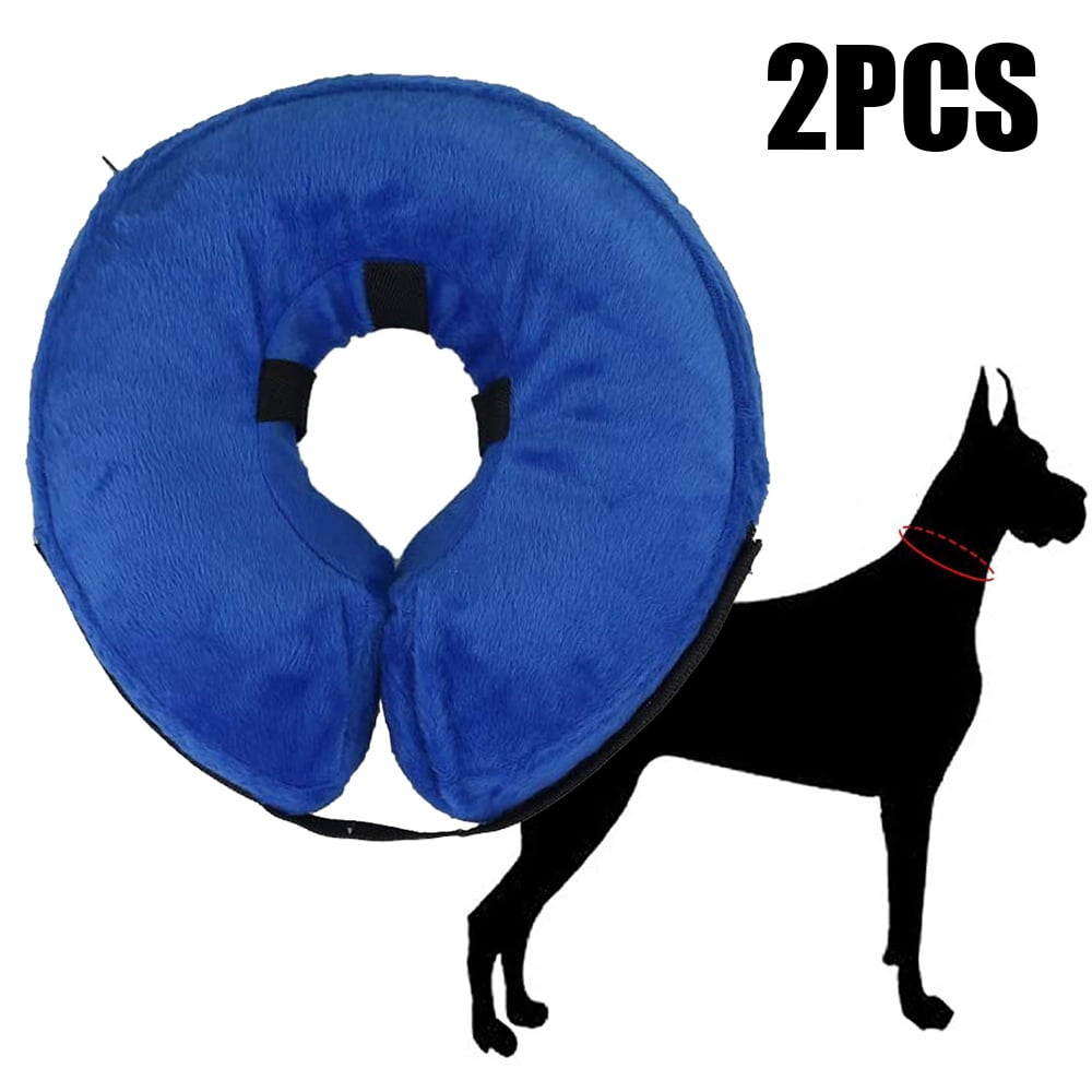 2PCS Soft dog cone collar after surgery,Inflatable Recovery Collar for