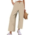 thumbnail image 2 of ShomPort Women's Casual Wide Leg Pants High Waisted Button down Straight Work Trousers with Pockets, 2 of 7