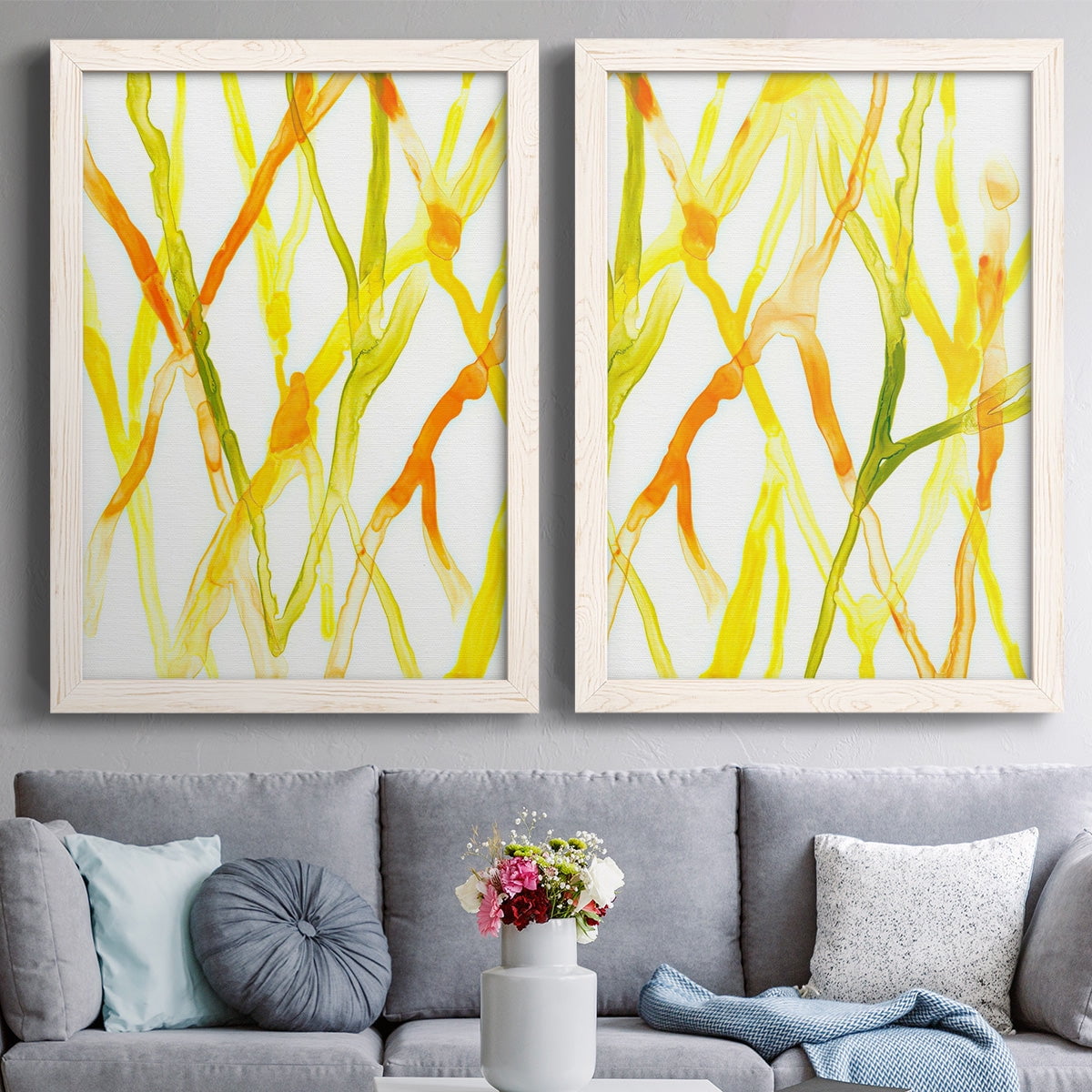 Runnel III - Premium Framed Canvas 2 Piece Set - Ready to Hang