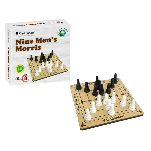 Kraftsman Nine Men's Morris: Strategy Board Game for 2 Players, Ages 8 and Above
