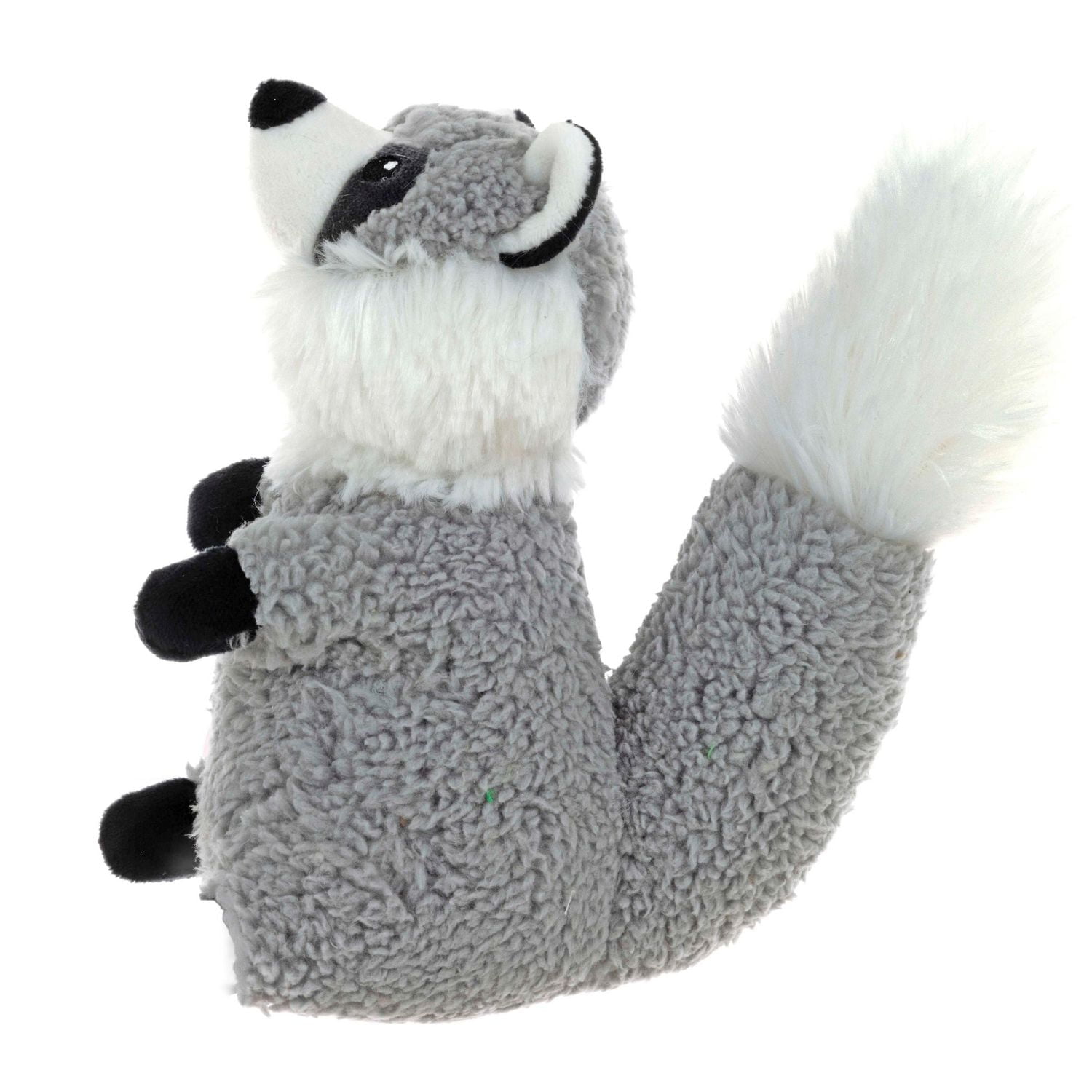 Only The Best For My Dog ®​ , 6.5 Inch Squeaky Plush Dog Toy, Grey Racoon
