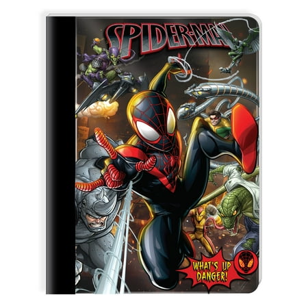 Marvel Spider-Man Composition Writing Notebook, 9.75 in, 100 Sheets, Wide Ruled, Multi-Color