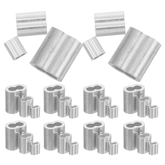 LITINKIMI 150Pcs Wire Ferrule Aluminum Crimping Sleeves for Rope Fixing and Hanging Outdoor Use