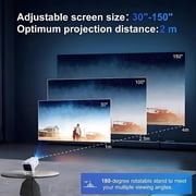 Foluu Mini 4K 16:9 Supported 3D Multimedia Projector with WiFi 5G & Bluetooth, White