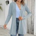 thumbnail image 2 of UYISJ Women's Lightweight Cardigan Sweater Casual Long Sleeve Knit Cardigan Open Front Outerwear Jacket with Pockets Gray XL, 2 of 7