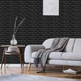 thumbnail image 5 of 3D Wall Panels Peel And Stick 10Pcs Foam Brick Wallpaper For Bedroom Faux Stone Wall Panel Self-Adhesive Wallpaper, 32Cm*32Cm*6Mm -Black, 5 of 6