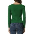thumbnail image 3 of INSPIRE CHIC Chandail pour Femmes Ajusté à Manches Longues Col Cœur Tricoté S Vert, 3 of 5