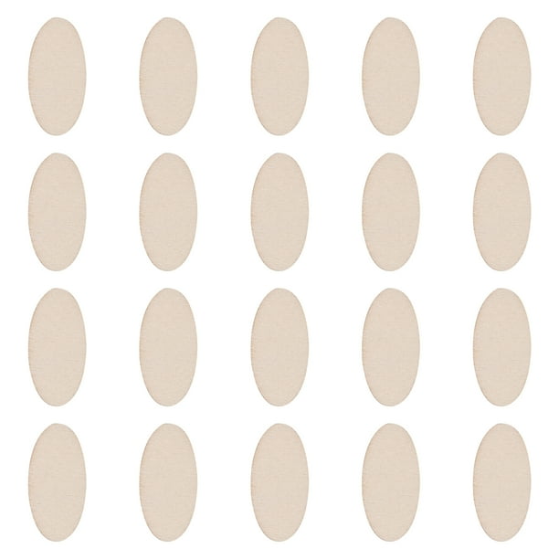 NUOBESTY 200 piezas de recortes ovalados de madera, rodajas de madera rústicas, virutas de madera para manualidades y decoración.