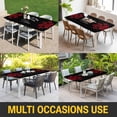 thumbnail image 5 of Buffalo Plaid Paw Table Cloths for 3 Foot Rectangle Tables, Cute Cats Pets Pawprints Black Patio Waterproof Elastic Fitted Tablecloths, Washable Rectangular Table Cover for Camping, 5 of 8