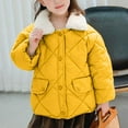 thumbnail image 2 of Huvoen Winter Coats for Kids Children's Winter Cotton Clothing Boys and Girls' Wool Collar Thickened Warm Jacket Yellow 90cm, 2 of 5