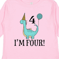 thumbnail image 4 of Inktastic 4th Birthday Dinosaur Party 4 Year Old Boys or Girls Long Sleeve Toddler T-Shirt, 4 of 5