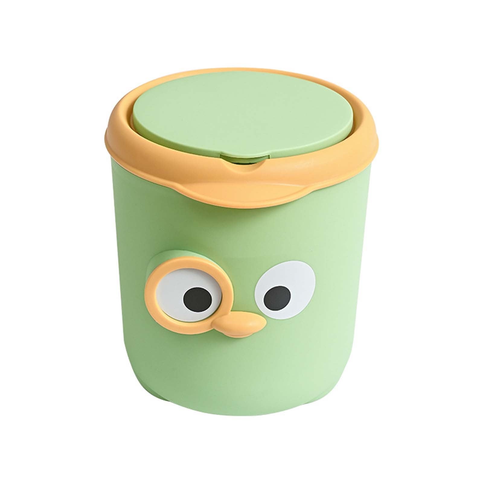 AuroraX Office Trash Can 1 Gallon with Swing Lid Desk-Top Waste Basket Tiny Bedroom Round Kitchen Trash Can -Green