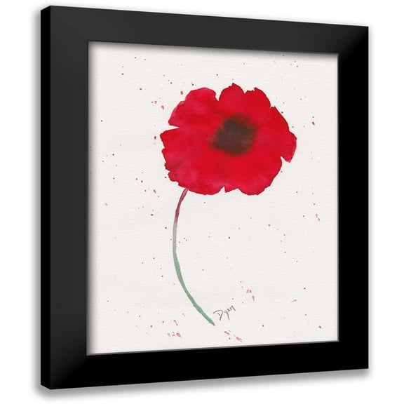 Dyer, Beverly 12x14 Black Modern Framed Museum Art Print Titled - Red Poppy 1