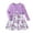 Purple, variant on REDARER Girls' Flowers Print Long Sleeved Top Coat Sleeveless Bowknot Dress Two Piece Set,6-12 Months