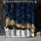 thumbnail image 1 of Cortina de ducha YONGSHENG mármol azul marino abstracto cortinas de baño de Tela con líneas agrietadas doradas de lujo modernas, 1 of 5