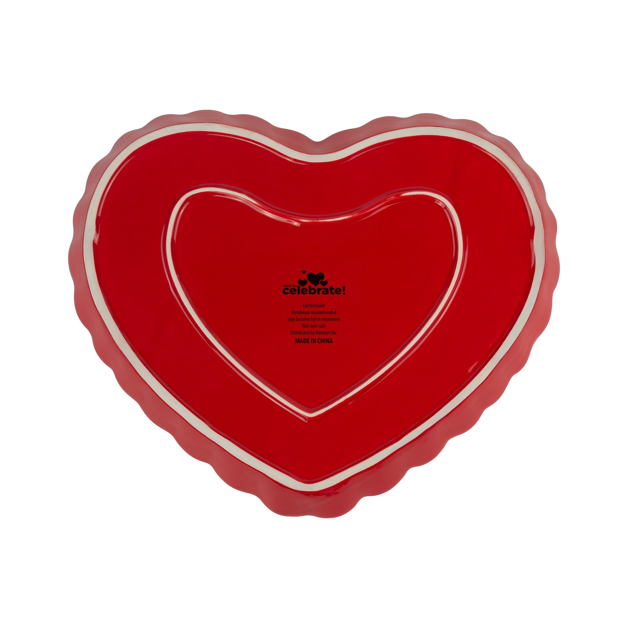 Way to Celebrate 1pk White Ceramic Heart Serving Tray - Walmart.com